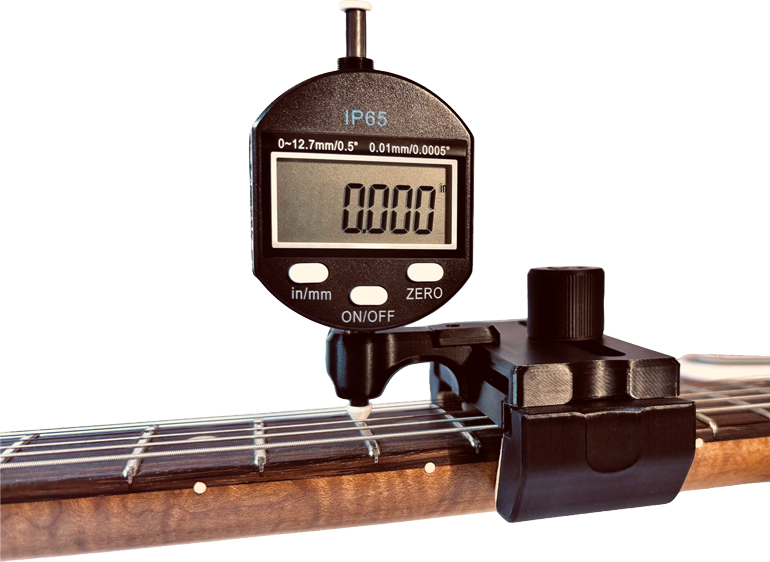 DL Action Finder on a fretboard